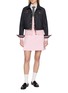Figure View - Click To Enlarge - THOM BROWNE - 4 Bar Box Pleat Cotton Skirt