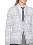  - THOM BROWNE - Elongated V-Neck Tweed Cotton Knit Cardigan