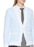  - THOM BROWNE - Elongated V-Neck Tweed Cotton Knit Cardigan