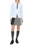 Figure View - Click To Enlarge - THOM BROWNE - Elongated V-Neck Tweed Cotton Knit Cardigan