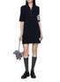 Figure View - Click To Enlarge - THOM BROWNE - 4-Bar Textured Piqué Polo Dress