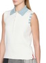  - THOM BROWNE - Sleeveless 4-Bar Striped Cotton Polo Top