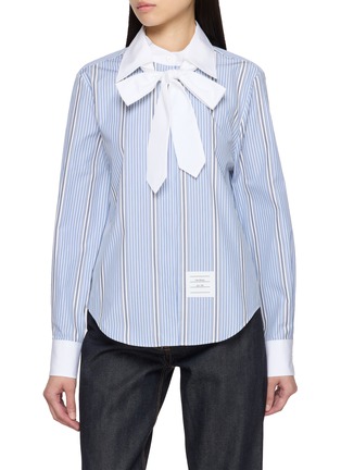 Main View - Click To Enlarge - THOM BROWNE - Striped Bow Tie Shirt