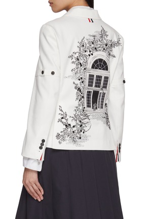 Back View - Click To Enlarge - THOM BROWNE - Illustrated Unconstructed Cotton Canvas Blazer