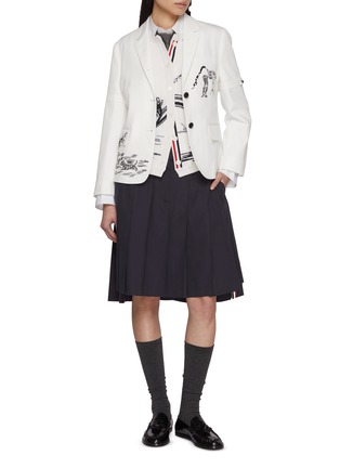 Figure View - Click To Enlarge - THOM BROWNE - Illustrated Unconstructed Cotton Canvas Blazer