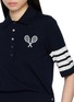  - THOM BROWNE - Tennis Racquets Intarsia Cotton Polo Top