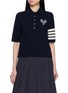 THOM BROWNE Tennis Racquets Intarsia Cotton Polo Top