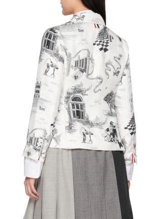 Back View - Click To Enlarge - THOM BROWNE - Unconstructed Hector Toile Silk Blazer