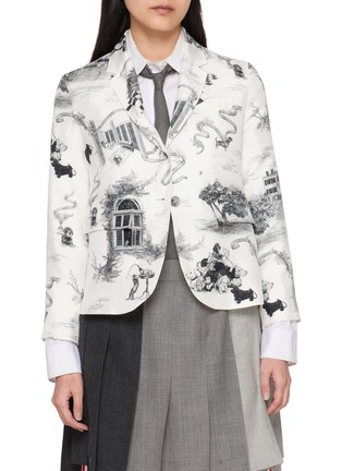 Main View - Click To Enlarge - THOM BROWNE - Unconstructed Hector Toile Silk Blazer