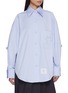 THOM BROWNE Long Sleeve Point Collar Embroidered Crest Poplin Shirt