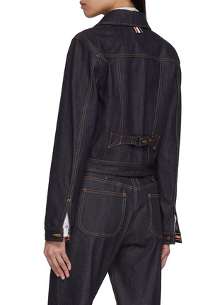 Back View - Click To Enlarge - THOM BROWNE - Shrunken Fit Japanese Selvedge Denim Jacket