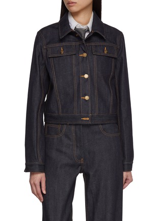 Main View - Click To Enlarge - THOM BROWNE - Shrunken Fit Japanese Selvedge Denim Jacket