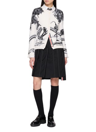 Figure View - Click To Enlarge - THOM BROWNE - Intarsia Hector Toile Cashmere Jersey Cardigan