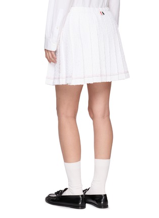 Back View - Click To Enlarge - THOM BROWNE - Eyelash Pleated Tweed Mini Skirt
