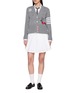 Figure View - Click To Enlarge - THOM BROWNE - Eyelash Pleated Tweed Mini Skirt