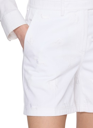  - THOM BROWNE - Embroidered Chino Cotton Shorts