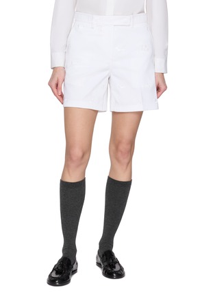 Main View - Click To Enlarge - THOM BROWNE - Embroidered Chino Cotton Shorts