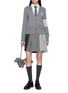 Figure View - Click To Enlarge - THOM BROWNE - Tennis Racquets Intarsia 4-Bar V-neck Cotton Cardigan