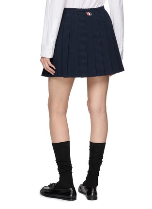 Back View - Click To Enlarge - THOM BROWNE - Pleated Drawstring Waistband Mini Skirt