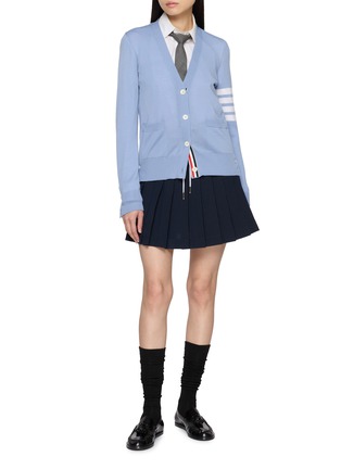Figure View - Click To Enlarge - THOM BROWNE - Pleated Drawstring Waistband Mini Skirt