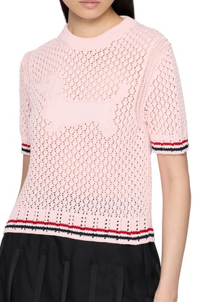  - THOM BROWNE - Pointelle Stitch Hector Cotton Knit Top