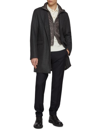 Figure View - Click To Enlarge - PT TORINO - Slim Fit Fleece Wool Pants