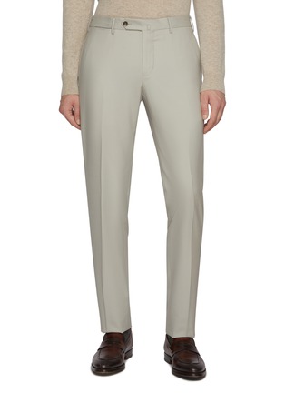 Main View - Click To Enlarge - PT TORINO - Slim Fit Fleece Wool Pants