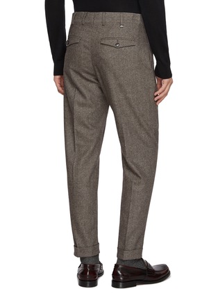 Back View - Click To Enlarge - PT TORINO - Pleated Front Herringbone Pants
