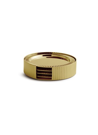Main View - Click To Enlarge Main View - Click To Enlarge - ANNA NEW YORK - Striations Coasters in Holder Set of 4 — Gold