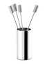 Main View - Click To Enlarge Main View - Click To Enlarge - ANNA NEW YORK - Striations Cocktail Picks in Holder Set of 4 — Silver