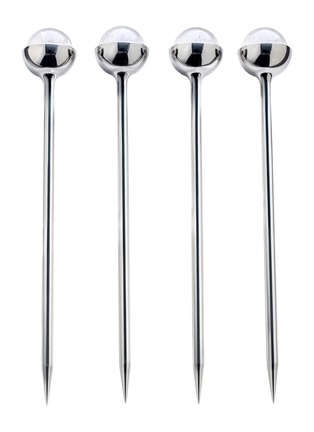 Main View - Click To Enlarge Main View - Click To Enlarge - ANNA NEW YORK - Hospitality Crystal Embellished Cocktail Picks Set of 4 — Silver