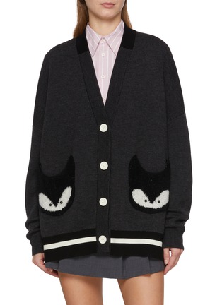 Main View - Click To Enlarge Main View - Click To Enlarge - BAZ & FRIENDS - x CYNTHIA & XIAO Rox Wool Cardigan