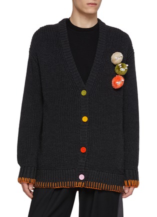 Detail View - Click To Enlarge - BAZ & FRIENDS - x CYNTHIA & XIAO Mini Monster Wool Cardigan
