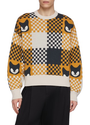 Detail View - Click To Enlarge - BAZ & FRIENDS - x CYNTHIA & XIAO Rox Checkered Wool Sweater