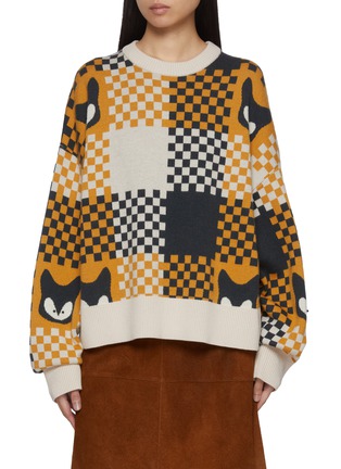Main View - Click To Enlarge Main View - Click To Enlarge - BAZ & FRIENDS - x CYNTHIA & XIAO Rox Checkered Wool Sweater