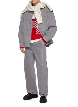 Detail View - Click To Enlarge - BAZ & FRIENDS - x CYNTHIA & XIAO Baz Checkered Wool Sweater