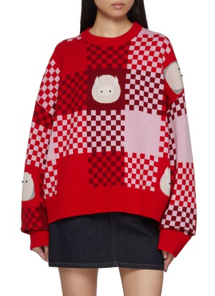 Main View - Click To Enlarge Main View - Click To Enlarge - BAZ & FRIENDS - x CYNTHIA & XIAO Baz Checkered Wool Sweater