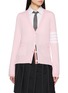 THOM BROWNE 4-Bar Relaxed Fit V-Neck Wool Knit Cardigan