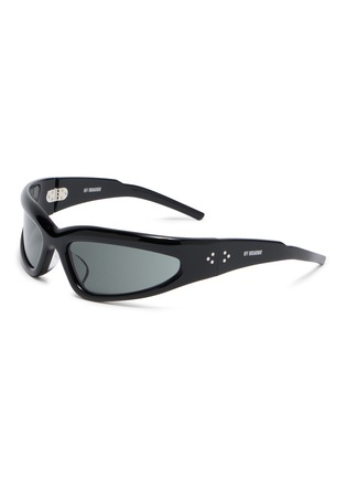 Main View - Click To Enlarge - OFF BROADWAY - Sleek Butcher Acetate Angular Sunglasses