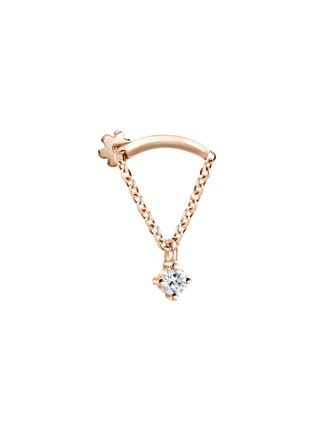 Main View - Click To Enlarge - MARIA TASH - Prong Set Diamond 18K Rose Gold Drape Single Threaded Stud Earring