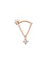 Main View - Click To Enlarge - MARIA TASH - Prong Set Diamond 18K Rose Gold Drape Single Threaded Stud Earring
