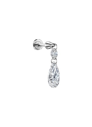 Main View - Click To Enlarge - MARIA TASH - Floating Double Diamond 18K White Gold Single Threaded Charm Earring