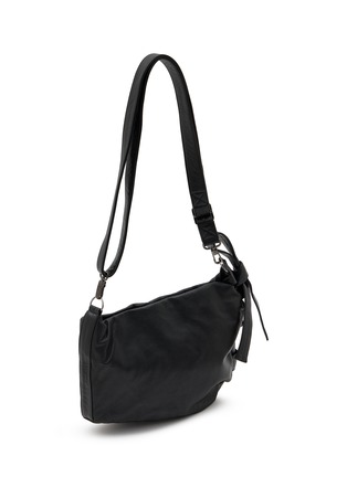 Detail View - Click To Enlarge - DISCORD YOHJI YAMAMOTO - Ribbon Leather Crossbody Bag