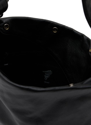 Detail View - Click To Enlarge - DISCORD YOHJI YAMAMOTO - Ribbon Leather Crossbody Bag