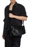 Figure View - Click To Enlarge - DISCORD YOHJI YAMAMOTO - Ribbon Leather Crossbody Bag