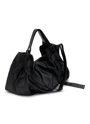 Detail View - Click To Enlarge - DISCORD YOHJI YAMAMOTO - Ribbon Leather Tote Bag