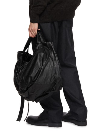 Front View - Click To Enlarge - DISCORD YOHJI YAMAMOTO - Ribbon Leather Tote Bag