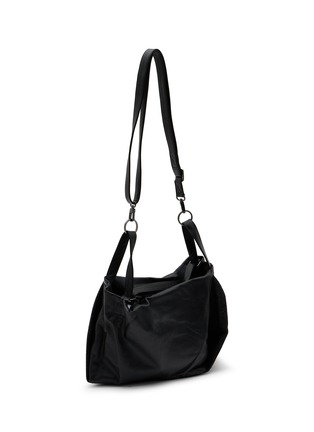 Detail View - Click To Enlarge - DISCORD YOHJI YAMAMOTO - Draped Tulip Leather Handbag