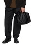 Front View - Click To Enlarge - DISCORD YOHJI YAMAMOTO - Draped Tulip Leather Handbag