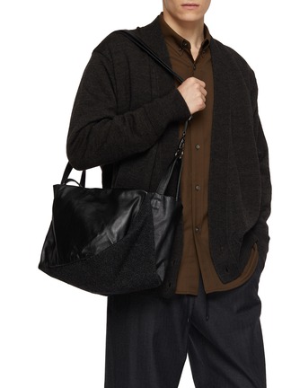 Figure View - Click To Enlarge - DISCORD YOHJI YAMAMOTO - Draped Tulip Leather Handbag